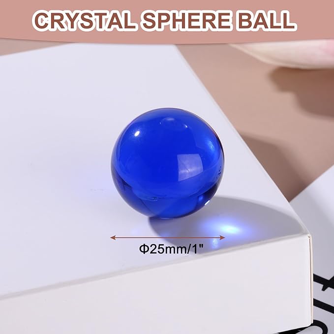 uxcell 25mm/1" Crystal Sphere Ball Glass Solid Decorative Sphere Crystal Ball Prop Ornament for Feng Shui Divination Fortune Telling Tabletop Fountain Decoration, Dark Blue