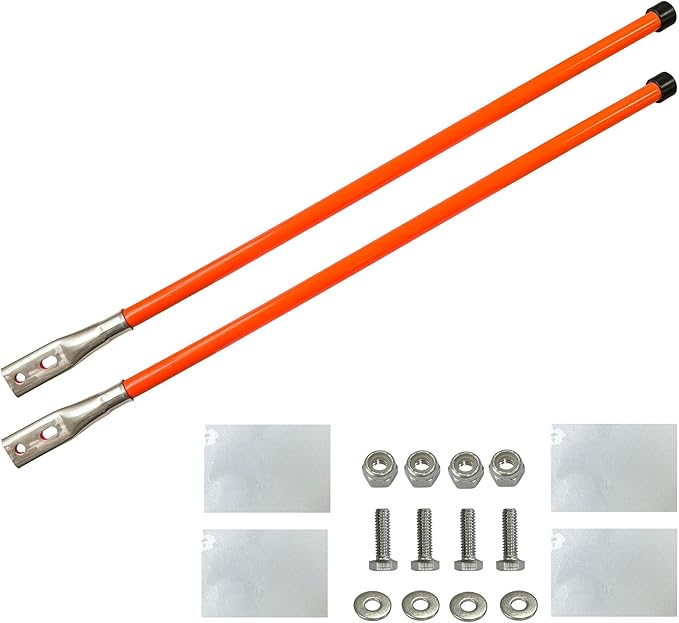 Snow Plow Blade Markers Guides Kit 304 Stainless Steel Joint 36'' Upgraded Thickened Material High Visibility Never Break Never Rust Fit for Most Snow Plow (Orange)