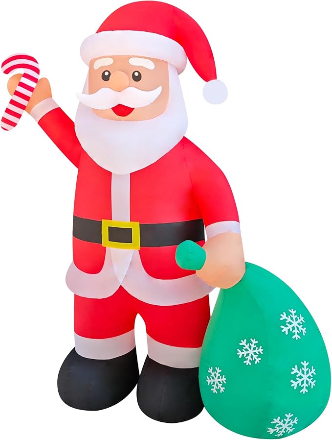 12ft Christmas Inflatable Yard Decor Build-in LED Outdoor Blow up Christmas Decorations for Yard/Lawn/Garden (12ft Santa)