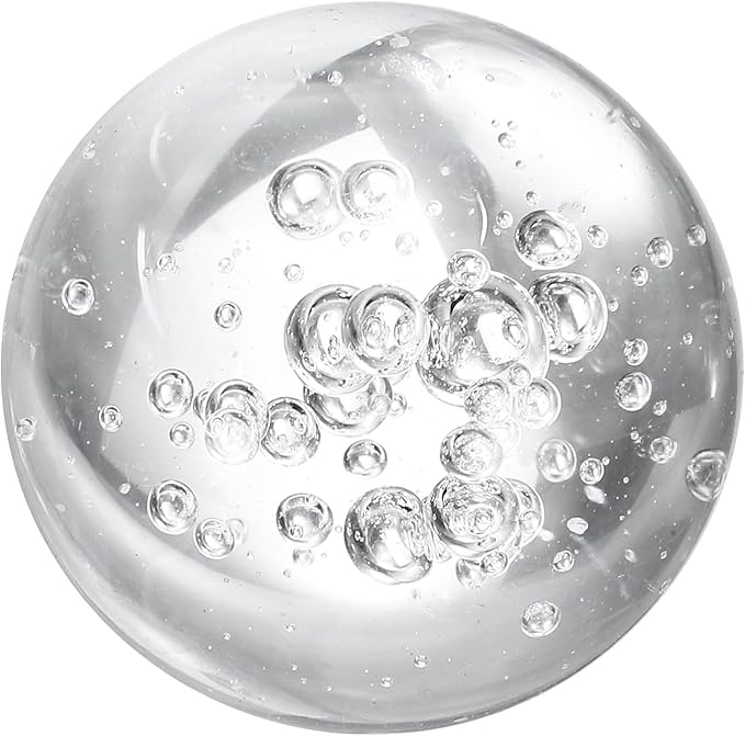 uxcell 30mm/1.2" Crystal Sphere Ball Bubble Glass Solid Decorative Sphere Crystal Ball Prop Ornament for Feng Shui Divination Fortune Telling Tabletop Fountain Decoration, Clear