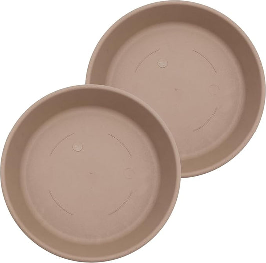 The HC Companies Flower Pot Saucers - Plastic Plant Saucer for Outdoors & Indoors - Traditional Design Plant Pot Trays for Water Drainage - Durable & Stylish Round Plant Tray (21-inch Sandstone)