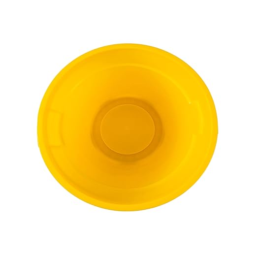 20 Gallon Trash Can With Lid Round Ingredient Storage Containers Recycling Bin Kitchen Garbage Can Office Garbage Can Trash Barrel Plastic Barrel Yard Waste Bin Outdoor Trashcan (4, Yellow)