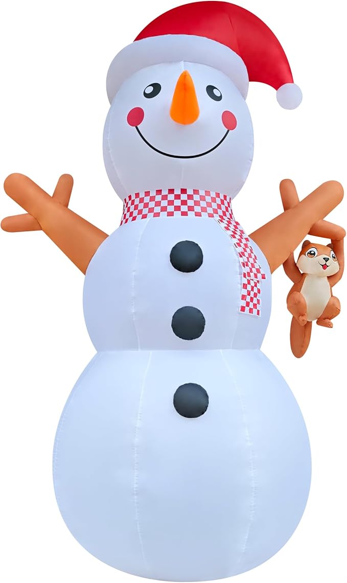 12ft Christmas Inflatable Yard Decor Build-in LED Outdoor Blow up Christmas Decorations for Yard/Lawn/Garden (12ft Snowman)