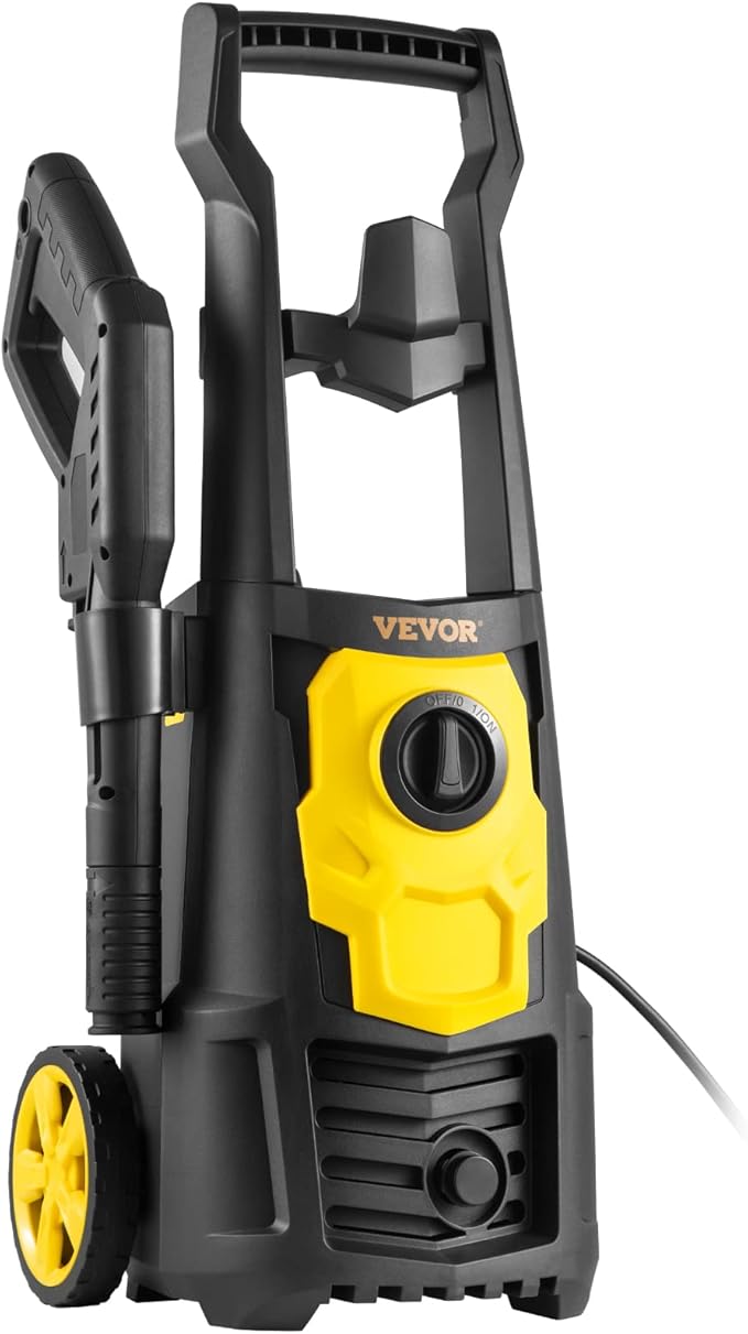VEVOR Electric Power Washer, 2000 PSI, Max 1.65 GPM Pressure Washer w/ 30 ft Hose & Reel, 5 Quick Connect Nozzles, Foam Cannon, Portable to Clean Patios, Cars, Fences, Driveways, ETL Listed
