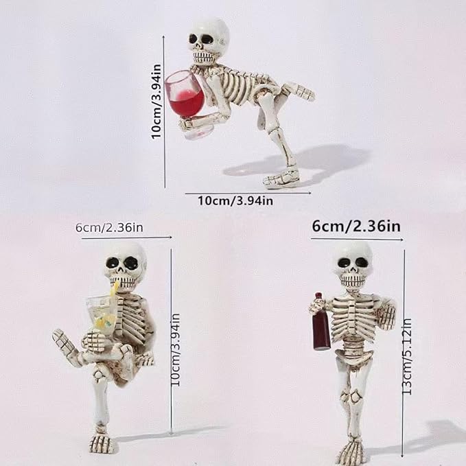3 pieces Halloween skeleton flowerpot plant decoration, creepy Halloween statue skeleton suitable for flower, courtyard, lawn, cemetery decoration, haunted house props indoor/outdoor decoration