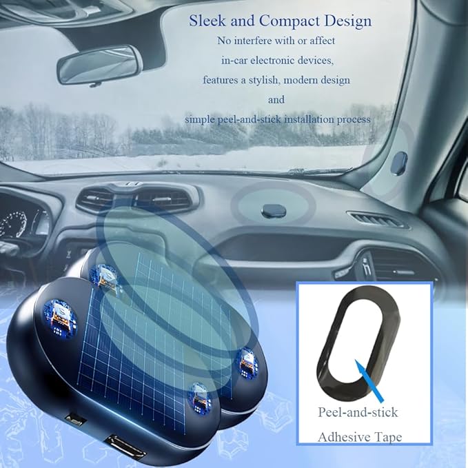 Riloer Electromagnetic Wave Anti Freezing And Snow Removal Device 2pcs, Anti Freeze Electromagnetic Car Defroster For Snow Removal, Electromagnetic Car Snow Removal Device