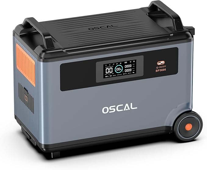 OSCAL PowerMax 6000 Dedicated Expansion Battery Pack, 3600Wh LiFePO4 Solar Generator for Power Station PowerMax6000, Extra Battery Backup for Balcony, Camping, Travel, Power Failure