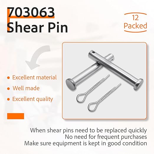Replace 703063 1668344 1686806yp Fits Most Newer Snapper snowthrowers Shear pin Kit (12 Pack)