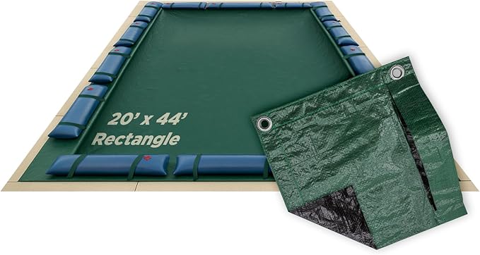 Buffalo Blizzard Supreme 20 ft x 44 ft Rectangular Winter Pool Cover | Green/Black | Closing Inground Swimming Pools | Easy to Install | Heavy Duty, Cold & UV Resistant | Shields from Seasonal Debris