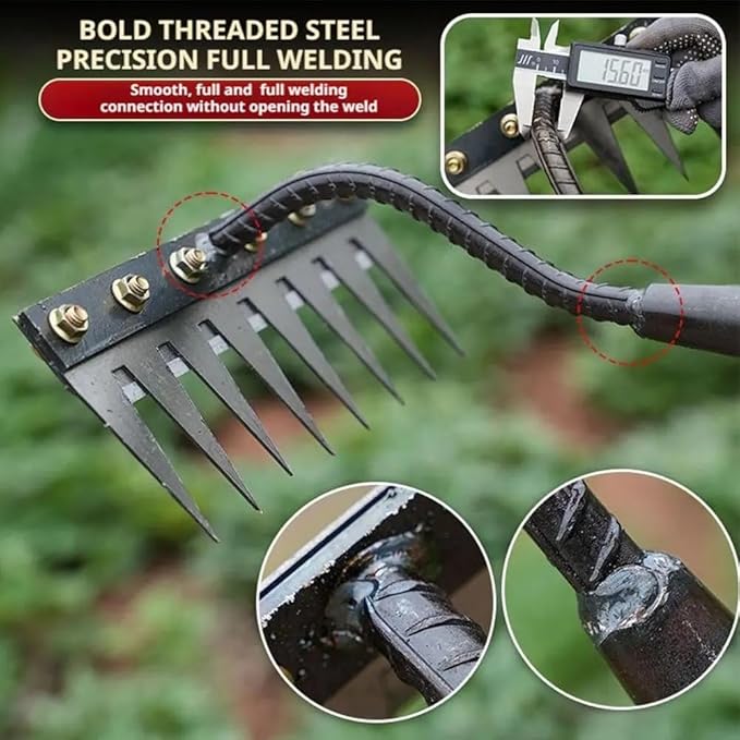 Gardenia Iron Weeding Rake, 2025 Gardenia Iron Weeding rake, Ironrake The Heavy-Duty Irons Weedings Rakes,Irons Rakes for Gardening and Weedings (5 Teeth) (6 Teeth)