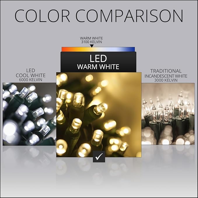 Wintergreen SoftTwinkle Pulsing Net Lights, Outdoor Twinkling Christmas Lights, Green Wire - 70 Lights, 4' x 6' Net, Warm White