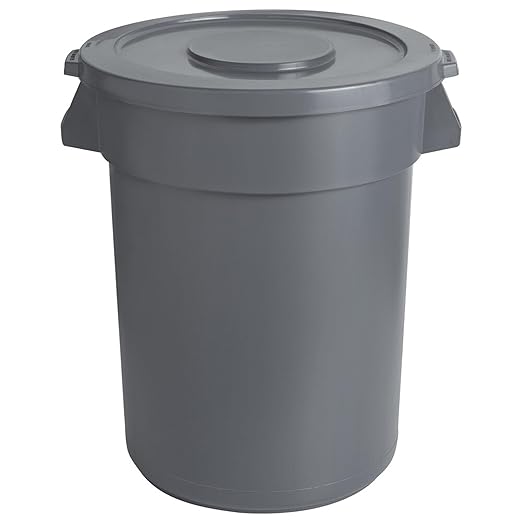 PRO&Family Trash can with Lid (Gray, 44 Gallon)
