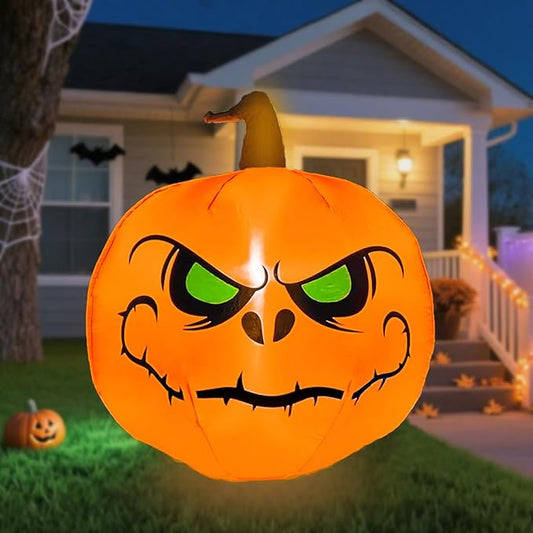 4FT Halloween Inflatable Pumpkin with Build-in LED Lights, Blow up Halloween Inflatable Outdoor Indoor Decorations Large Party Yard Decoration