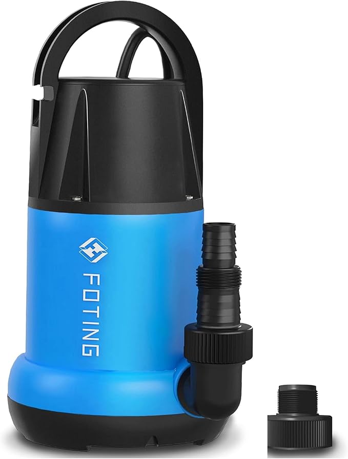 FOTING Sump Pump Automatic 3/4HP Clean/Dirty Submersible Water Pump, 3500GPH Utility Pump Thermoplastic Electric Portable Transfer Water Pump for Swimming Pool Garden Pond Basement with 16ft Long Cord
