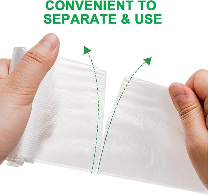 8 Gallon Trash Bags, 40 Count, Garbage Bags, No Flaps/Ties, 55x68cm,8.4g/pcs, Unscented, White