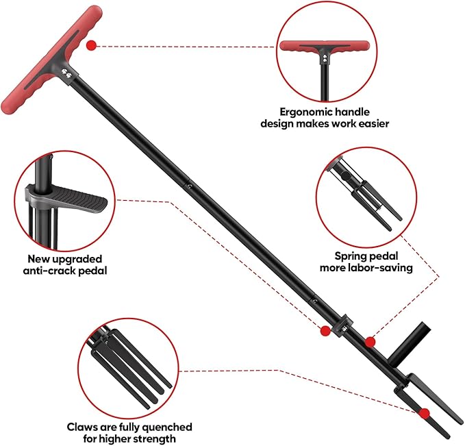 FLORA GUARD Weed Puller Tool with Long Handle - Stand-Up Weeding Tool for Lawn & Garden, Effortlessly Remove Roots Without Bending or Kneeing, Extra Long Gripper for Dandelion & Deep Roots