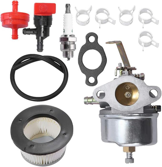 Anxingo 632230 Carburetor For Tecumseh 631067A 631828 632076 H30 H50 H60 HH60 Engines 5HP 6HP 4 Cycle Engine Troy Bilt Tiller Toro Snowblower Sears Tillers 632272 Carburetor with 30727 Air Filter