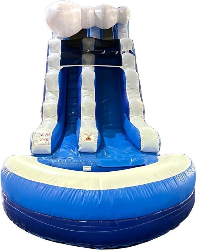Inflatable Water Slide for Kids & Toddlers with Inflatable Pool, Backyard, Park or Commercial Use, Outdoor Water Play, Includes Blower Stakes, Splash Pool & Storage Bag, Large 25.5' x 9' x 15'