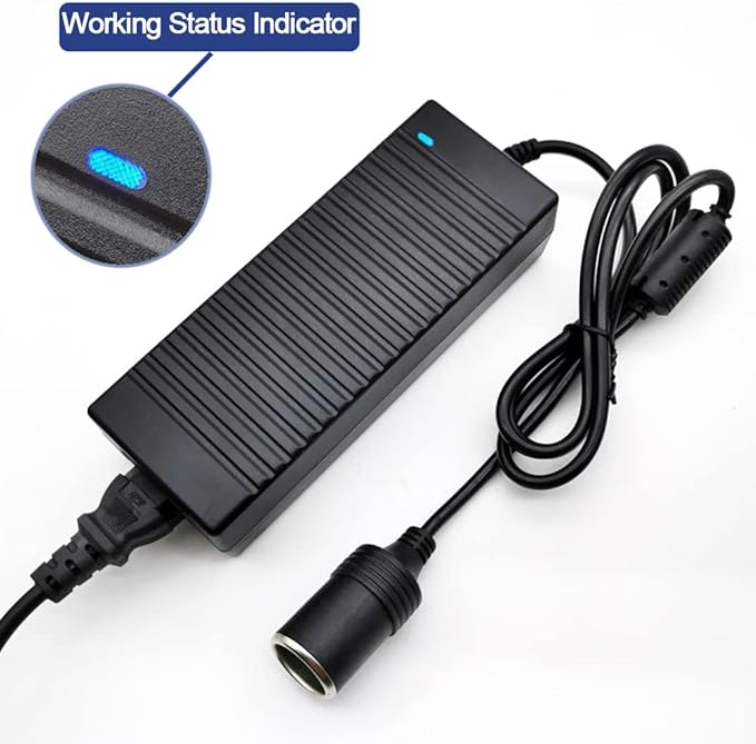 AC to DC Converter, 100V ~ 240V to 12V 10A 120W, Car Cigarette Lighter Socket AC/DC Power Supply Adapter Transformer for Tire Inflator, Car Refrigerator, Car Vacuum Cleaner, and Other Car Devices
