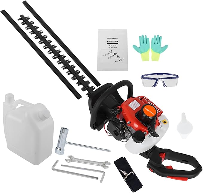 Hedge Trimmer Gas Powered 2 Cycle,26cc Hedge Trimmer,24-Inch Dual Sided Hedge Trimmer with Rotating Handle,Gasoline Hedge Trimmer Gardener Professional Landscaper Home User