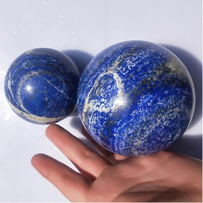 5-6CM/1.97-2.36inch Natural Crystal Ball Lapis Lazuli Polished Divination Ball Decorative Sphere Reiki Healing Crystals Ball Healing Stone Crafts (50-60mm, Lapis Lazuli)