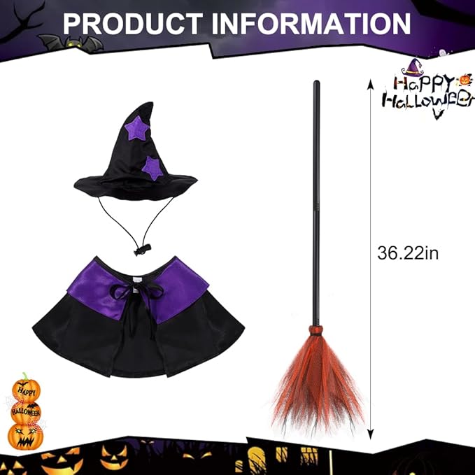 DIYDEC Halloween Goose Outfit Witch Lawn Porch Goose Clothes Fall Halloween Goose Costume for 23" Geese Outdoor Patio Yard Lawn Decoration