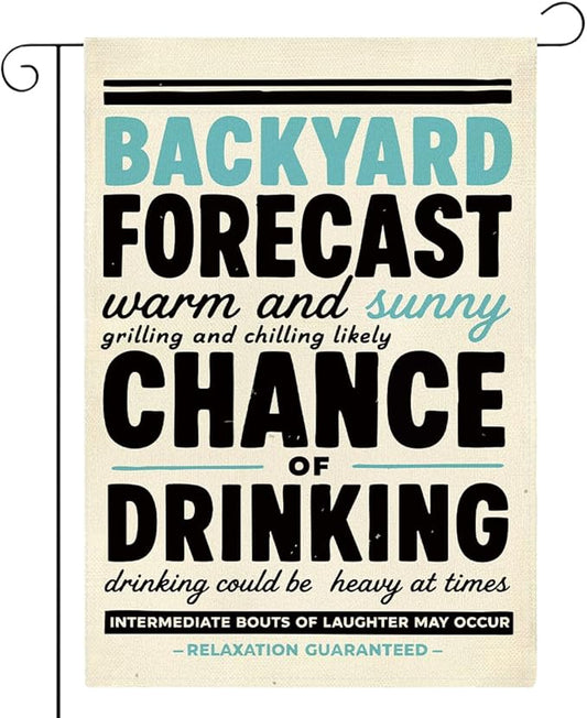 Funny Welcome to Our Backyard Garden Flag Home Farmhouse Holiday Outside Outdoor Lawn Decorations Yard Flag Double Sided 12x18 Inch