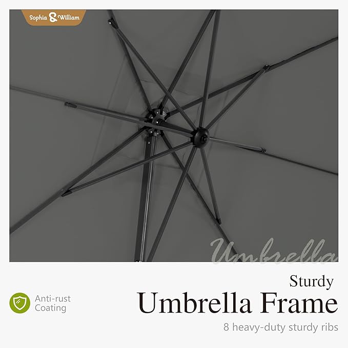 Sophia & William Cantilever Patio Umbrellas Offset Outdoor Umbrellas