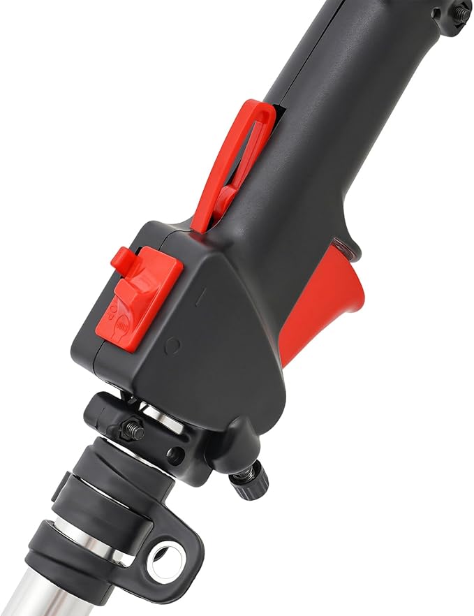 52cc 2-Stroke Multi-Function String Grass Trimmer/Edger/Brush Cutter with 7 Heads and Telescopic Aluminum Shaft, Gasoline-Powered Professional Grade for Yard Maintenance Landscaping Heavy-Duty Use