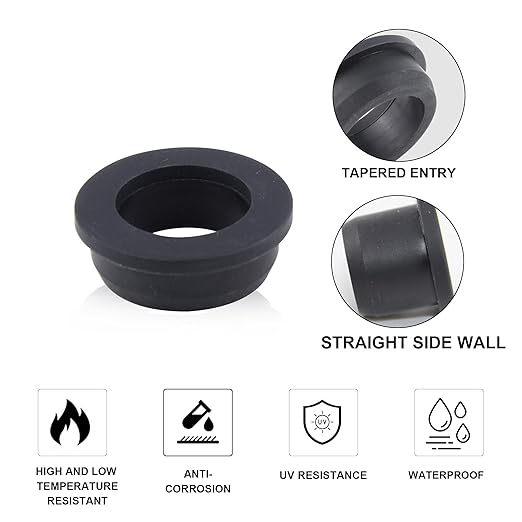 2 Inch Drill Hole, 1-9/16 Inch ID Silicone Rubber Grommets for Wiring, Large Top Hat Grommets for Tubes, Pool L-Shape O-Ring Seal Hose Gasket for Pump Motor Hydroponic Irrigation, 3 Pack