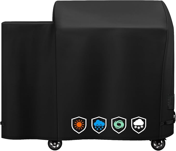 Heavy-Duty 600D Grill Cover fit for Recteq Deck Boss 590 & RT-590 Wood Pellet Grill, Waterproof, UV and Fade Resistant