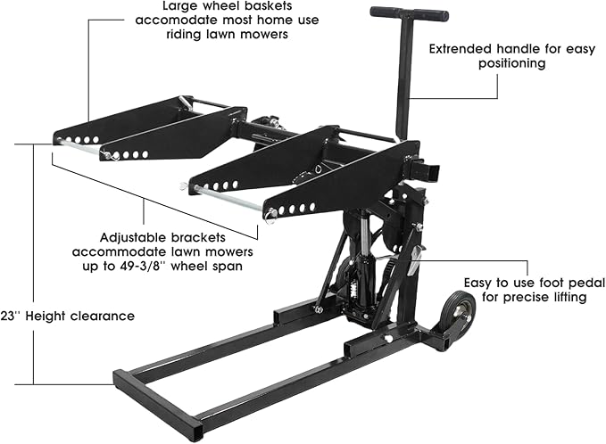 550 LBS Lawn Mower Lift | Riding Lawn Mower Lift Jack for Lawn Tractors, Zero Turn Mowers, and All Riding Mowers