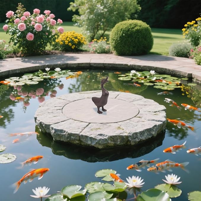 Cast Iron Duck Garden Concrete Garden Statues Duck, Garden Yard Pond Decor Rustic Antique Brown-Duck Door Stop