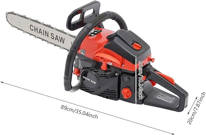 18 Inch Gas Chainsaw 58CC 2.2KW Petrol Chainsaw 2-Stroke GasChain Saws, Engine Chain Saw Set Gas Chainsaws for Cutting Wood Outdoor Home Farm Us (Black)