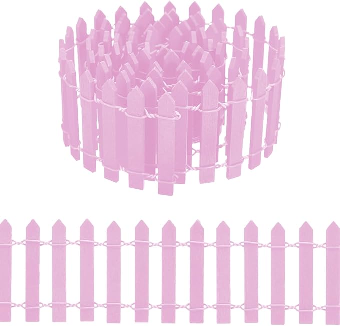 Miniature Fairy Garden Fence 35 Inches,Fairy Garden Accessories Outdoor Wood Picket Fence,DIY Flowerpot Decoration, Miniature Garden Decoration