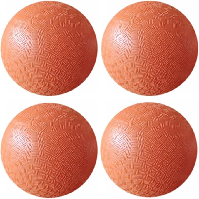 AppleRound 8.5-inch Dodgeball Playground Balls, Pack of 4 Balls with 1 Pump, Official Size for Dodge Ball, Handball, Camps and Schools
