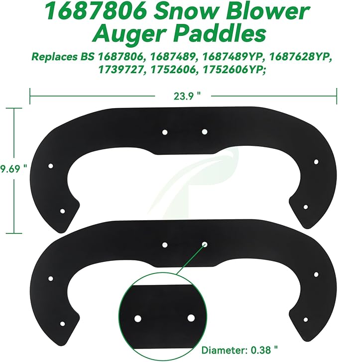 1687806 Paddle Kit Replaces 1687489YP, Murray 1739727, 1687489, 1687628YP, 1752606, 1752606YP for Snapper SS822E SS822EX, Murray 7522ES Snowthrowers