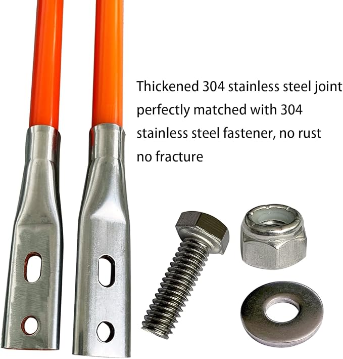 Snow Plow Blade Markers Guides Kit 304 Stainless Steel Joint Bright Orange 36'' Upgrade Lengthen Thicken High Visibility Never Break Never Rust Fit for Boss Western Snowplows and More