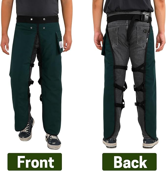 Chainsaw Chaps Apron Wrap 8-layer for Men/Women Loggers Forest Workers Protective Chain Saw Pants Adjustable