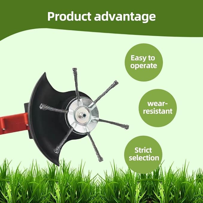 Steel Wire Grass Trimmer Head, 2025 Upgraded String Trimmer Replacement Head, 6 Inch Steel Wire Wheel Grass Trimmer Blade Remover Tool for Lawn Mower Tray (1, 6 Blade)