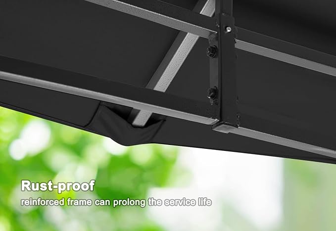 MASTERCANOPY Outdoor Garden Gazebo for Patios with Stable Steel Frame and Netting Walls (9x9,Black)