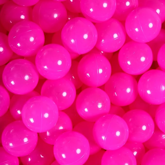 Ball Pit Balls for Kids, Plastic Refill 2.2 Inch Balls, 100 Pack, Bright Colors, Phthalate and BPA Free, Includes a Reusable Storage Bag with Zipper