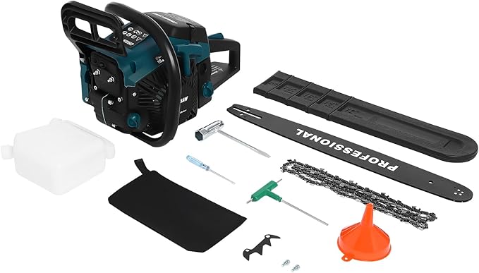 20 Inch Gas Chainsaw 58CC 3.1HP Petrol Chainsaw 2-Stroke Gas Chain Saws, Engine Chain Saw Set Gas Chainsaws for Cutting Wood Outdoor Home Farm Us (Green)