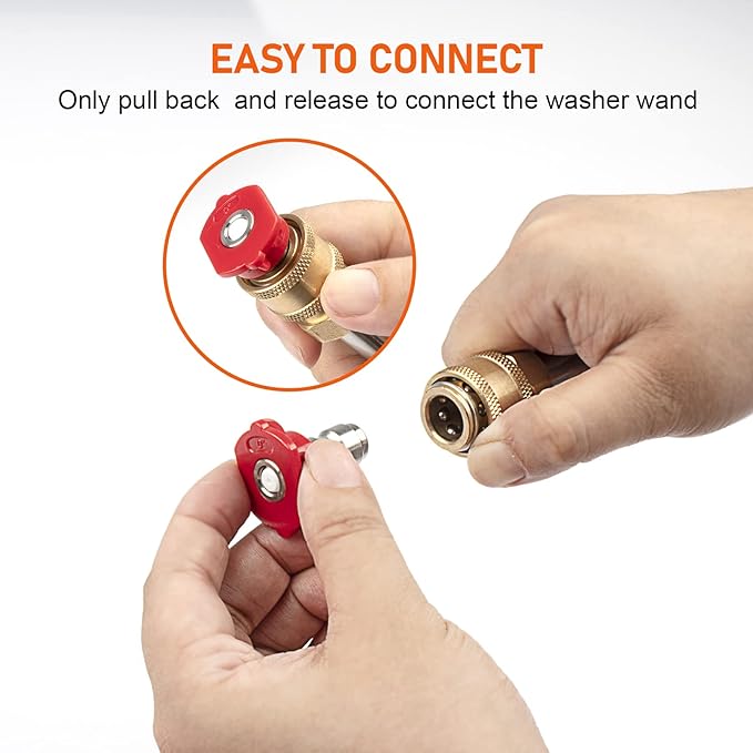 High Pressure Washer Nozzle Set, 7 Pieces Variable Speed Connection, High Pressure Washer Quick Nozzle, 1/4" Quick Connection, 4000 PSI (7 Spray Nozzle)