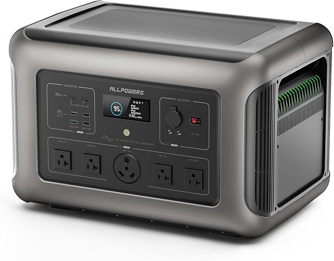 ALLPOWERS R3500 Portable Power Station, 3200W 3168Wh LiFePO4 Portable Home Battery, 0-100% in 2 Hrs, 5 AC with 30A RV Outlets, UPS Solar Generator for Outdoor Camping, RV, Home Backup