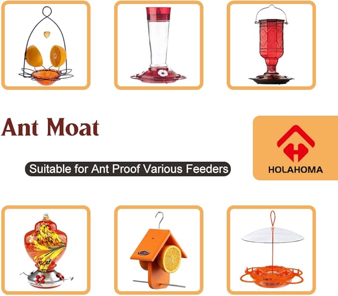 Ant Moat for Hummingbird Feeder - 3 OZ x 4 Pack Red Insect Guard with Large Capacity