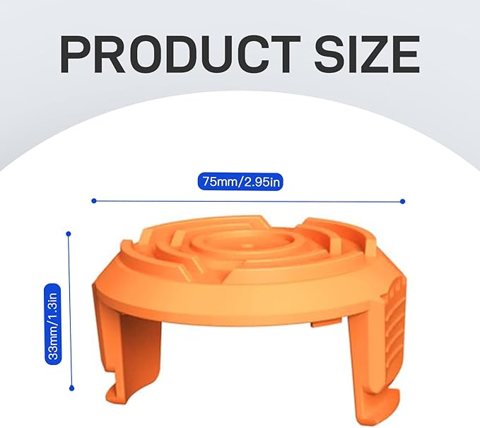 WA6531 Replacement Spool Cap Covers Compatible with Worx WA0010 WG155 WG163 WG180,String Trimmer Replacement Worx Spool Cap Covers -4Pack