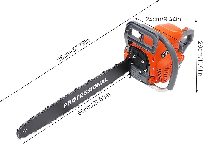 Gas Chainsaw, 2Stroke/4Stroke Gasoline Chainsaw Power Chain Saws Handheld Cordless Petrol Chainsaws For Wood Cutting Forest Felling Tree Pruning Shrub Pruning (2Stroke 22In 2800W 60CC)