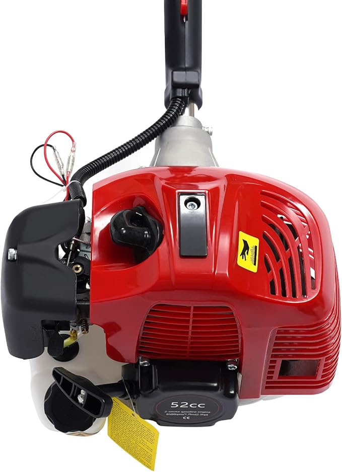 Handheld Sweeper 52CC 2 Stroke Gasoline Power Sweeper Outdoor Sweeping Broom 2.3HP Walk Behind Sweeper Cleaner 23.5'' Turf Lawns Driveway Grass Sweeping Cleaning Tool