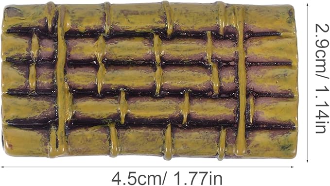 LOGOFUN 6pcs Mini Bamboo Rafts Miniature Bamboo Rafts Models Resin Tiny Bamboo Raft Ornaments for Garden Micro Landscape Decoration